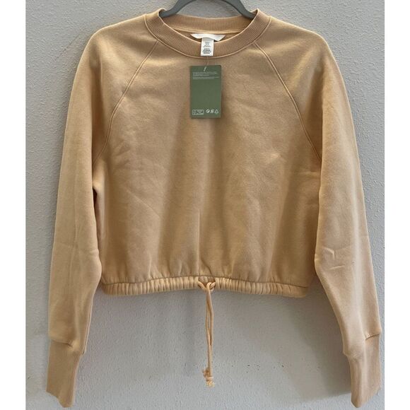 H&M Tops - H&M Womens Sz X-Small Sweatshirt Drawstring Crop Peach